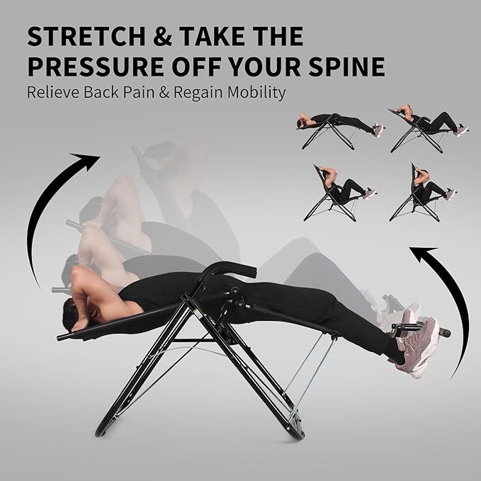 leikefitness Ab Exercise Chair Core Strengthening Lightweight Foldable Sport Abdominal Exerciser Strength Training Inversion Equipment (Black)