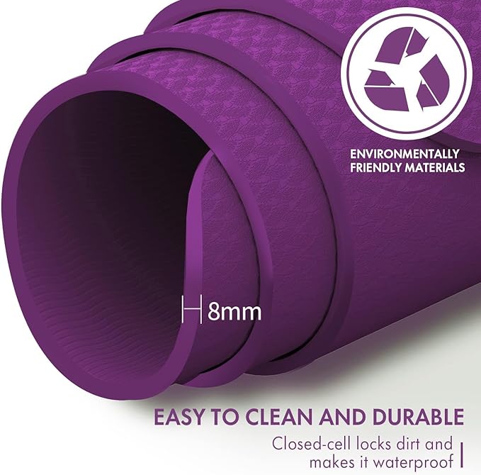 FrenzyBird Large Yoga Mat 6'x 4'（72”x 48”）—1/4" &1/3" Extra Wide Exercise Mat 183cm x 122cm Large Exercise Mat Big Home Yoga Mat Pilates Mat,Non Slip,Thick,TPE Workout Mat,for Women & Men, Yoga, Pilates, Gym and Floor Workouts Pilates