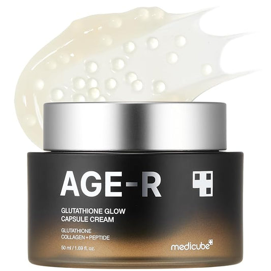 Medicube AGE-R Glutathione Glow Capsule Facial Cream - Instant Lifting Moisturizer - Collagen Peptide For Hydrating Glow - Improve Blemishes, Uneven Skin Tone - Korean Skin Care 1.69 fl.oz
