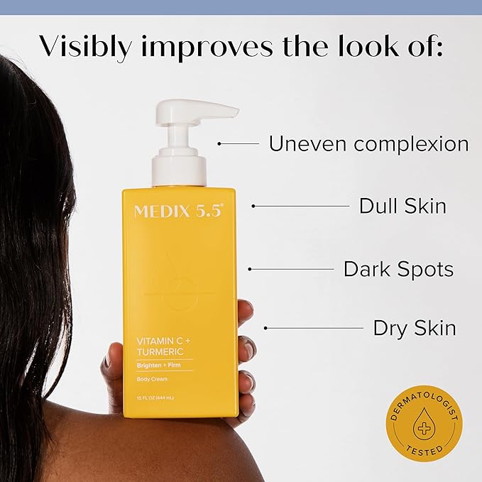 Medix 5.5 Vitamin C Cream Body Lotion & Face Moisturizer | Anti Aging Vitamin C Lotion For Women & Men Helps Soften The Look Of Dark Spots, Wrinkles, & Uneven Looking Skin Tone, 3OZ, 3PC Travel Size