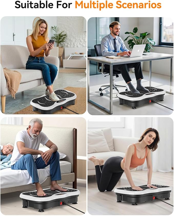 Vibration Plate Exercise Machine for Lymphatic Drainage, Vibration Plate with Bluetooth and LED Display for Women Men 120 Speed Levels Vibrating Equipment for Weight Loss Workout Equipment for Home