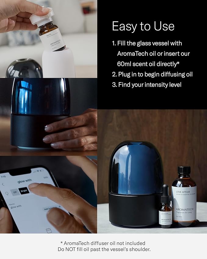 AromaTech AromaDream Scent Diffuser for Essential Oil Blends & Fragrances – Cold-Air Diffusion Scent Machine w/Bluetooth for Home, Bathroom, Bedroom, Boutiques, Spa – Nebulizing Diffusion System