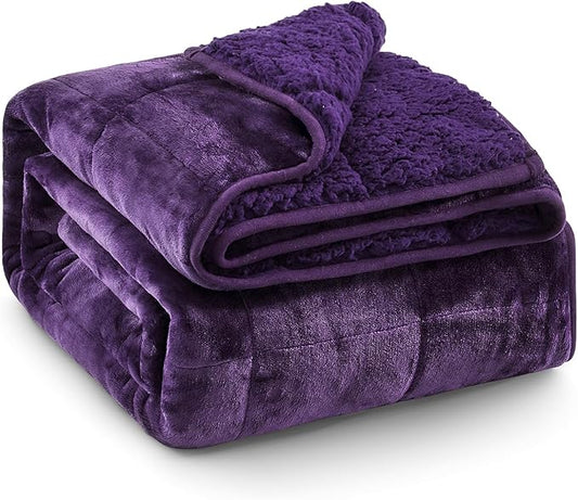 Super Fuzzy Soft Sherpa Fleece Weighted Blanket, 20 lbs Dual Sided Fluffy Heavy Weighted Blankets for Adults - No Bunching with Double Layers of Soft Inner Lining (60"x 80", 20 Pounds)