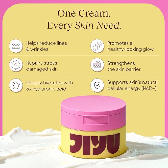 JiYu NAD+ Hydrating Face Moisturizer – Korean Anti-Aging Cream for Radiant, Firm & Smooth Skin – Deeply Hydrating & Brightening Daily Moisturizer Face Cream for Women & Men, All Skin Types – 50 ml