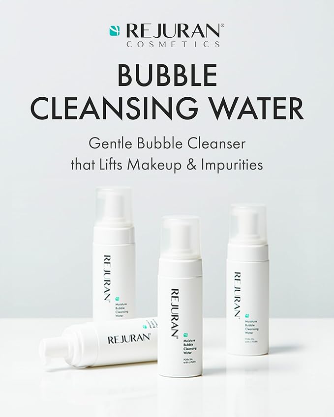 REJURAN® c-PDRN® Korean Skin Care Bundle – Turnover Ampoule Face Serum & Moisture Bubble Cleansing Water for Firming, Hydrating, Radiant Skin and Gentle Makeup Removal