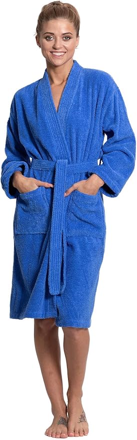 Turkuoise Soft & Absorbent Towel Robe, 100% Cotton Turkish Terry Cloth Kimono Bathrobes for Women