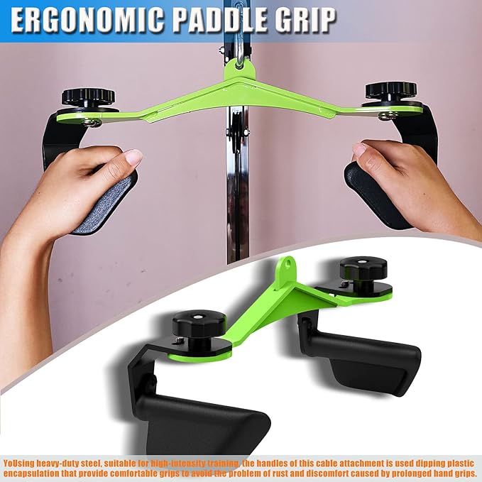 KORIKAHM Adjustable Lat Pull down Bar, Cable Machine Attachments for Gym, Home Gym Fitness T-bar Row Pulldown Attachments, Lat Pull Down Machine Wide Grip Neutral Grip Handle