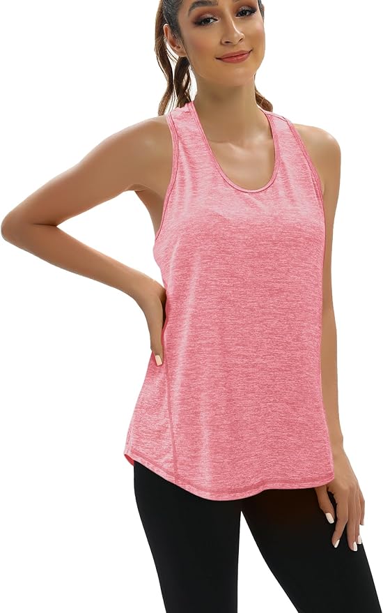 Aeuui Womens Workout Tops Open Back Racerback Tank Tops Sleeveless Yoga Athletic Running Shirts Gym Clothes for Women