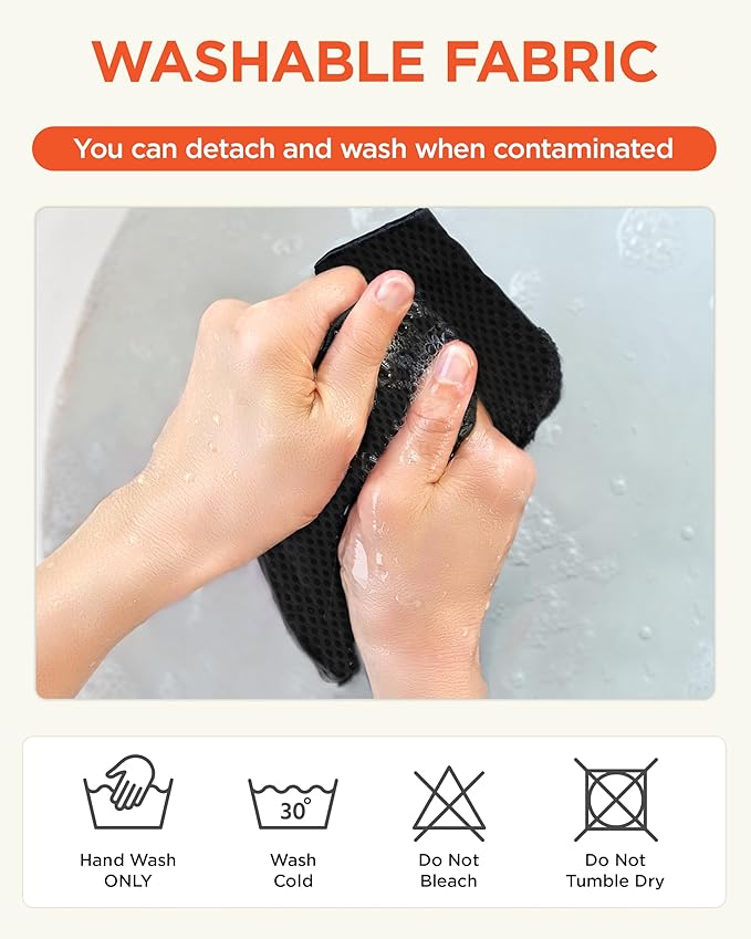 curble Grand Cover, Detachable Cover for Adult Chair, Ergonomic Chair Back Support and Lumbar Support (Black)