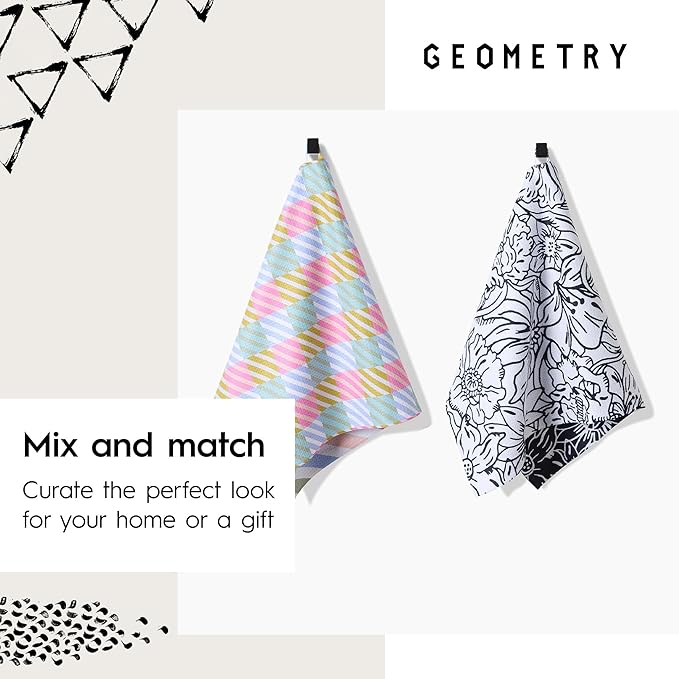 GEOMETRY Spring Kitchen Towels - Double Sided, Quick Dry Microfiber Cloth - Spring & Summer Dish Towels for Kitchen Drying - Premium Quick Dry Towel - Bubbling, 18" x 30" - 1-Pack