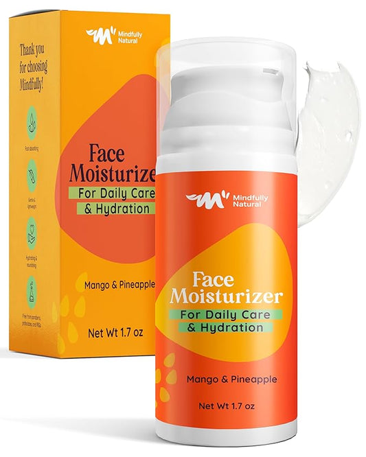 Kids Face Lotion with Shea Butter, Aloe Vera & Jojoba – Gentle, Hydrating Moisturizer for Girls & Boys Ages 8-12 – Lightweight, Fast-Absorbing Daily Face Cream for Sensitive Skin (Mango & Pineapple)