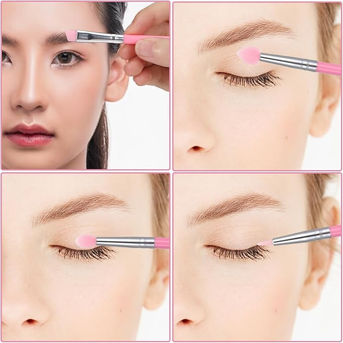 7 Pcs Silicone Applicator Brush Resin Silicone Makeup Applicator Lip Application Tool Cover Pink Epoxy Brush Lip Brushes Face Jelly Brushes Eye Cream Tool for UV Epoxy Art Crafting and Cream