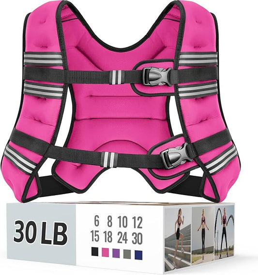 Weighted Vest for Women & Men with Reflective Stripe and Adjustable Buckle, Comfortable & Durable Rucking Vest for Walking, Running & Strength Training