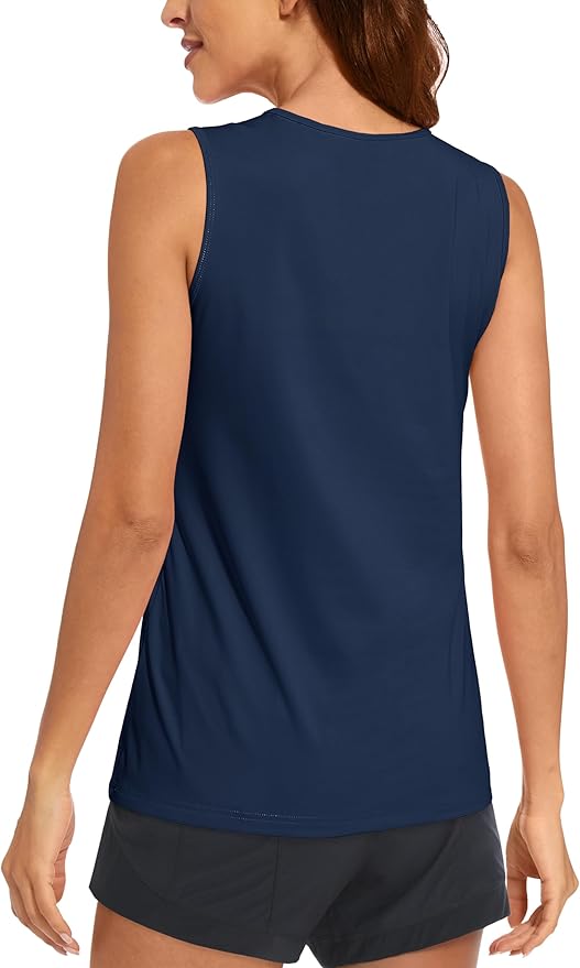 MAGCOMSEN Women's Sleeveless Workout Shirts UPF 80+ Dry Fit Running Wicking Tank Tops Athletic Gym Summer