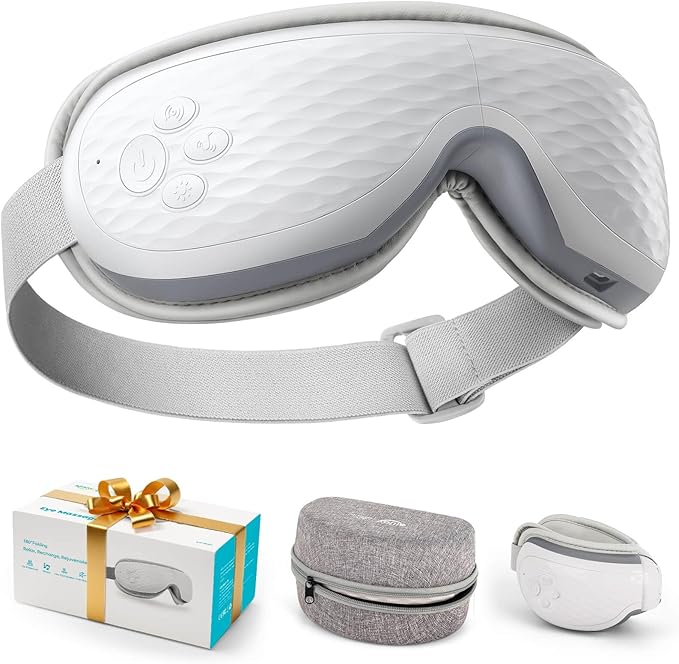Eye Massager with Heat, Migraine Relief, Birthday Gifts for Women, Eye Care Gifts for Mom, Heated Sleep Eye Mask with Bluetooth, Heat for Relax Eye, Reduce Eye Strain