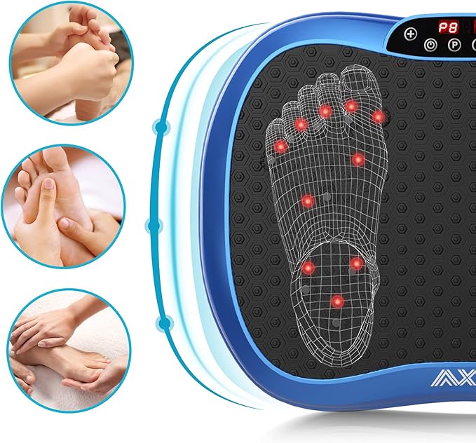AXV Vibration Plate Exercise Machine Whole Body Workout Portable Mini Vibrate Fitness Platform Lymphatic Drainage Machine for Weight Loss Shaping Toning Wellness Home Gyms Workout (Mini)