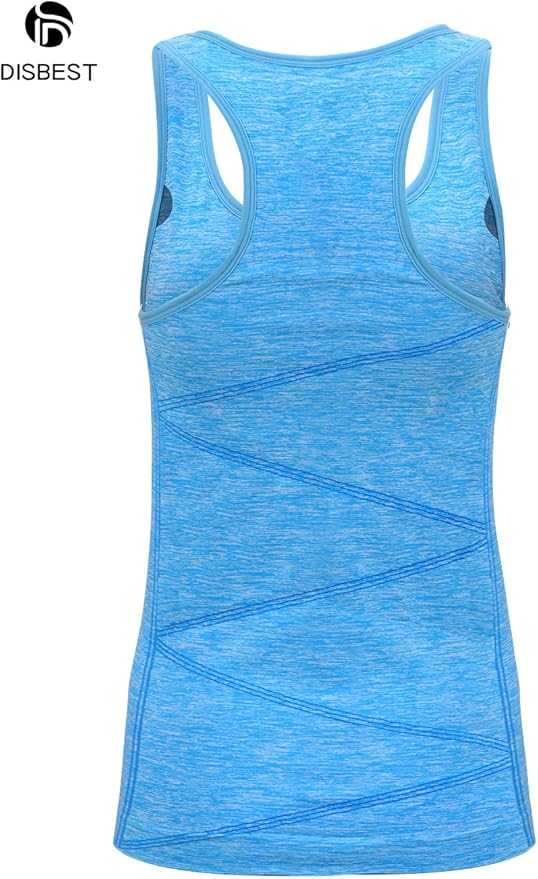 Disbest Yoga Tank Top, Women's Performance Stretchy Quick Dry Sports Workout Running Top Vest with Removable Pads
