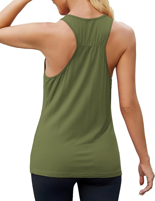 Mippo Workout Tops for Women Racerback Athletic Tank Tops Yoga Shirts Sleeveless Running Gym Clothes