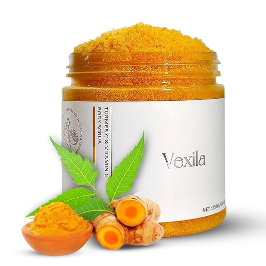Turmeric & Vitamin C Body Scrubs For Women - All Natural Turmeric Scrub - Moisturizing, and Exfoliating, Body, Face, Foot, Hand Scrub, Nourishes Skin, Deep Cleansing (8.8 Ounce Pack of 1)