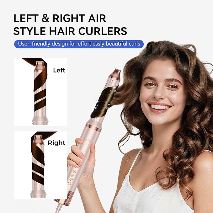 6-in-1 Hair Dryer Brush, 150,000 RPM High-Speed Hair Dryer Fast Drying,Upgraded Air Styler with Auto Wrap Curlers,Blow Dryer Brush for Straightening, Smoothing,Volumizing, No Heat Damage