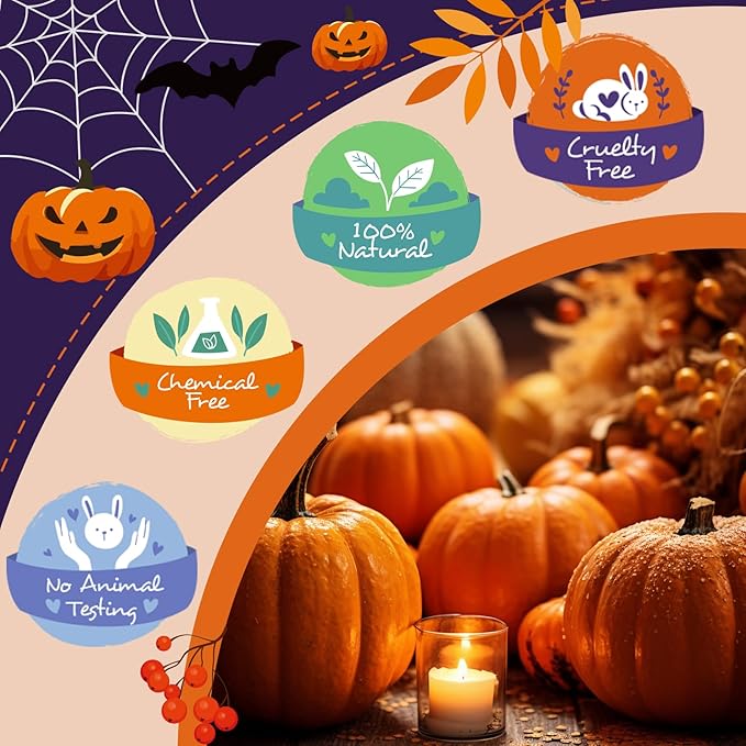 Halloween Fragrance Oils Set, Essential Oils for Diffusers Home, Scented Oils for Candle Soap Making - Pumpkin Pie, Caramel Apple, Chocolate Bars, Snickerdoodle, Caramel Corn, Witch's Brew