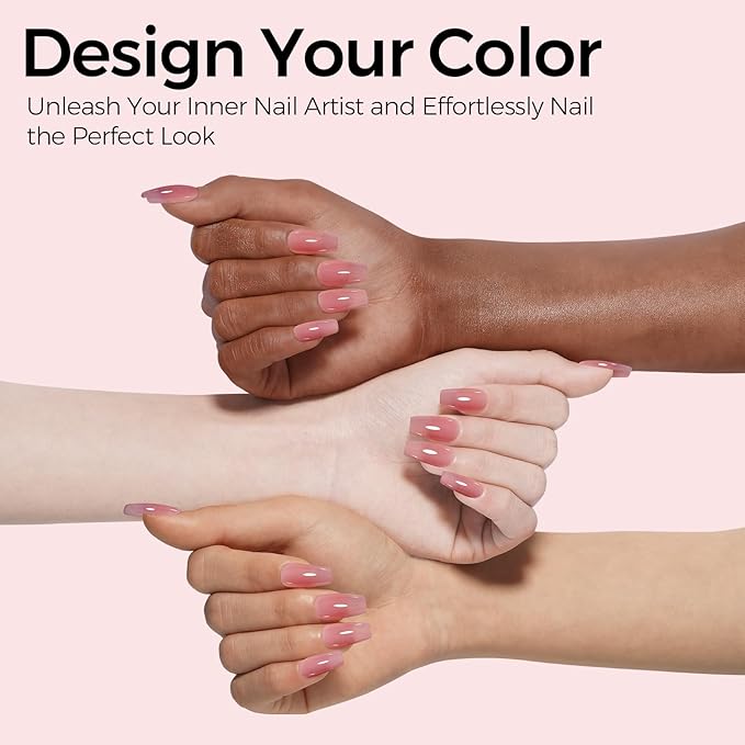 TOMICCA Gel Nail Polish - Jelly Grape Red, Sheer Maroon, UV Translucent Purple - Quick Dry, Long Lasting Neutral Nail Art Manicure