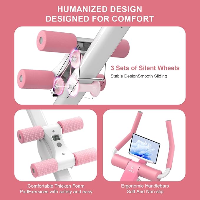 Home Gym Systems Ab Machine, Ab Workout Equipment, Adjustable Ab Trainer Machine for Abs Workout at Home Gym, Foldable, Knee Protection, Abdominal Trainer for Stomach