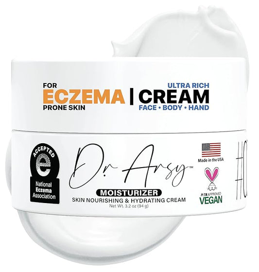 Eczema Relief & Repair Moisturizer for Face & Body. Hydrating & Nourishing Eczema Cream for Very Dry, Sensitive, Itchy Skin. National Eczema Association Accepted. Vegan, Made in USA, 94g