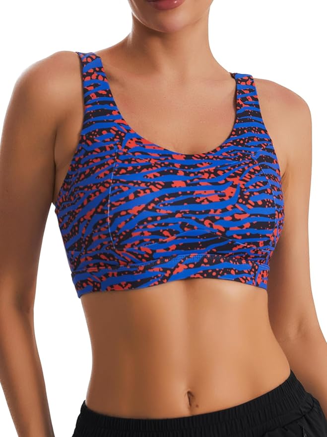 RUNNING GIRL High Impact Sports Bras for Women,Racerback Running Bra Workout Crop Tank Tops Longline Sports Bra Push up