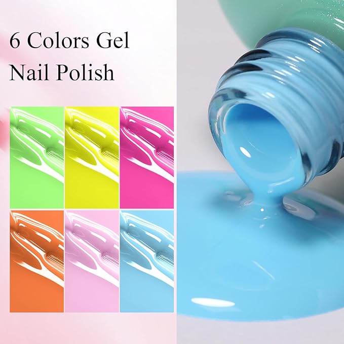 10ml Hema-Free 6 Colors Macaron Gel Nail Polish Neon Yellow Pink Blue Hema Free Salon DIY Gift for Women