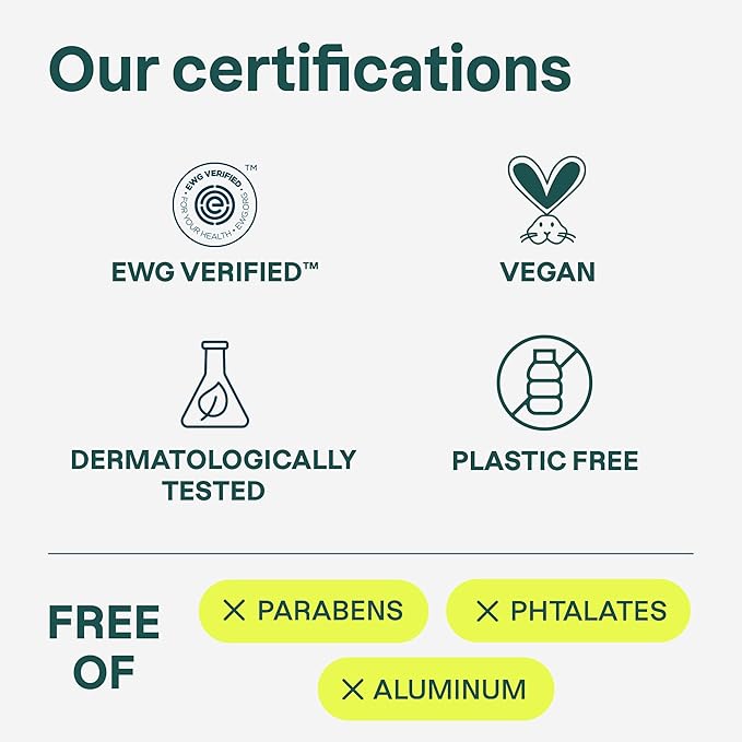 ATTITUDE Plastic-Free Deodorant, EWG Verified, Aluminum Free, Vegan Naturally Sourced Body Deodorants for Women & Men, Dermatologically Tested, Unscented, 3 Ounces