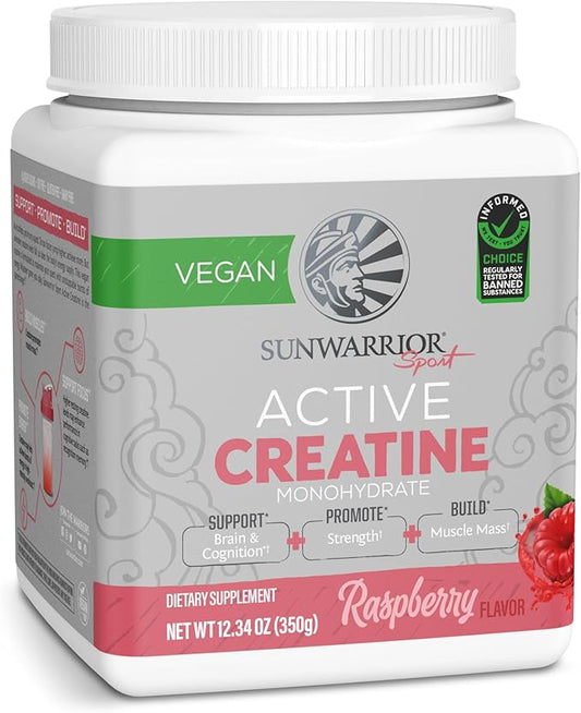 Creatine Monohydrate Powder Micronized PreWorkout Recovery Supplement | Support Muscle Building Strength Training Cognition | Vegan & Keto Friendly Easily Mixes (50 Servings) Raspberry Flavored