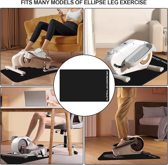 Leg Exerciser Machine Mat, Non-Slip Workout Mat for Under Desk Ellipticals, Ellipse Machine Non-Slip Mat, Workout Equipment Mat Floor Protection, Improves Machine Stability & Protects The Floor