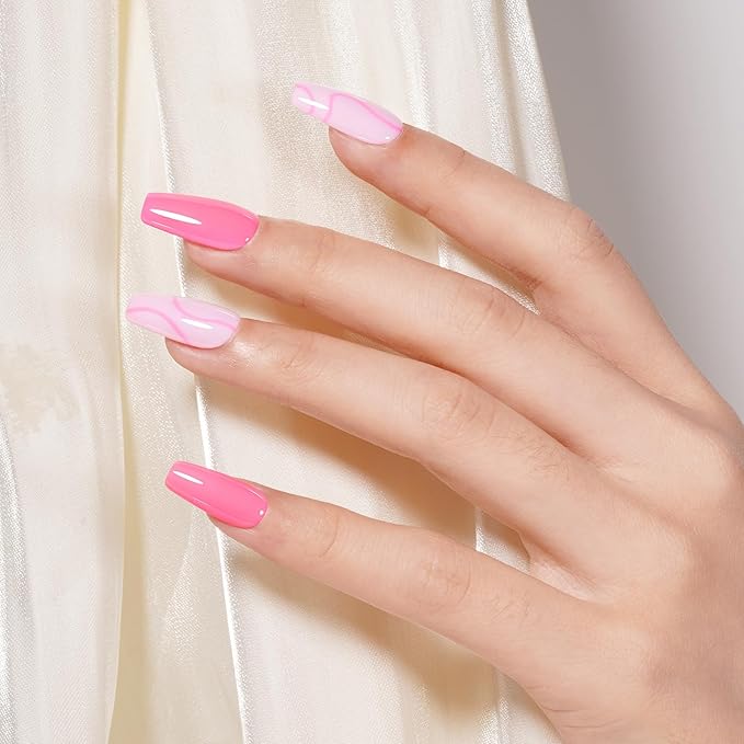 TOMICCA Gel Nail Polish - Baby Pink UV Light Gel Polish for DIY Spring Summer Manicure