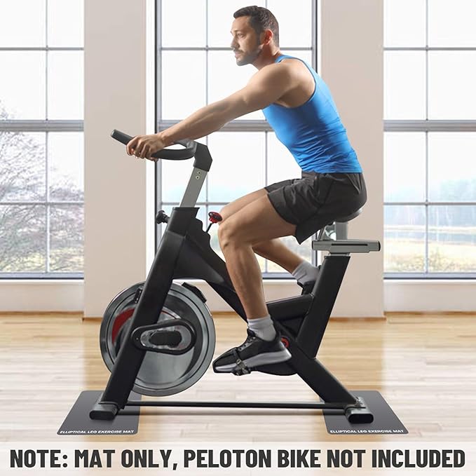 Under Desk Elliptical Mat - Non-Slip Exercise Equipment for Peloton Bike, Small Exercise Mat for Desk Workout Equipment