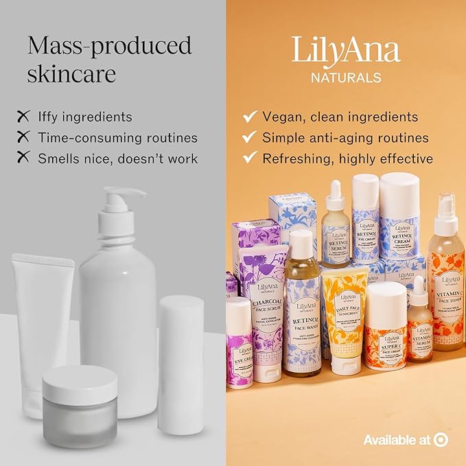 LilyAna Naturals Eye Cream - Eye Cream for Dark Circles and Puffiness, Under Eye Cream, Anti Aging Eye Cream Reduce Fine Lines and Wrinkles (1.0 Ounce, Retinol)