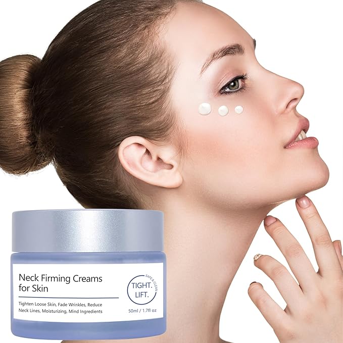 Neck Firming Cream, Tighten and Lift Neck Cream, Anti-Aging Neck Creams for Tightening Sagging Skin and Hydrating, Help Reduce Fine Lines & Wrinkles - 1.7 oz
