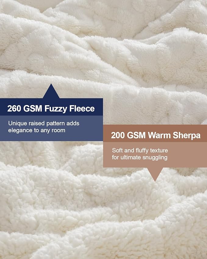 Super Fuzzy Soft Sherpa Fleece Weighted Blanket, 20 lbs Dual Sided Fluffy Heavy Weighted Blankets for Adults - No Bunching with Double Layers of Soft Inner Lining (60"x 80", 20 Pounds)