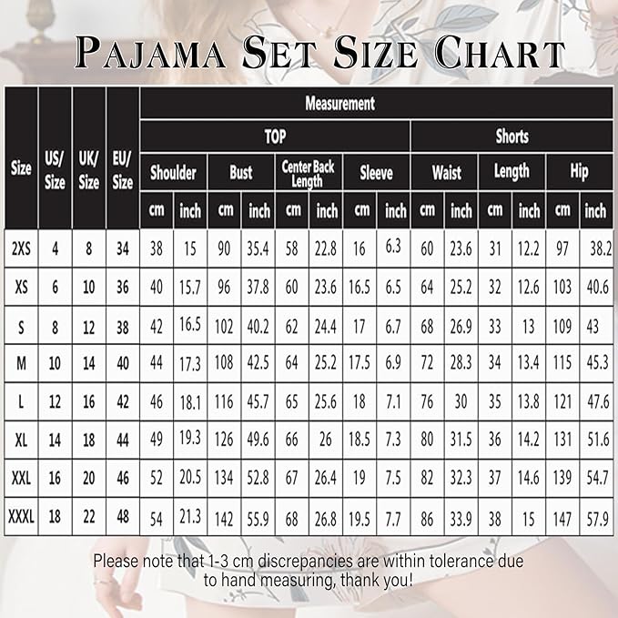 4Pcs Womens Satin Silky Pajama Sets Short Sleeve Shirt XS-4XL Floral Pajamas Set Soft PJ Loungewear Sleepwear