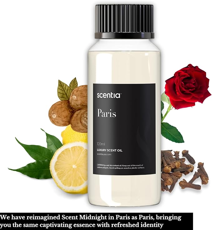 Hotel Fragrance Oil Inspired by The Hotel Costes - 120 mL 4.06 fl oz - Refill Diffuser Oil Blend Rose, Clove & Sandalwood Notes for Aromatherapy Diffusers - Paris