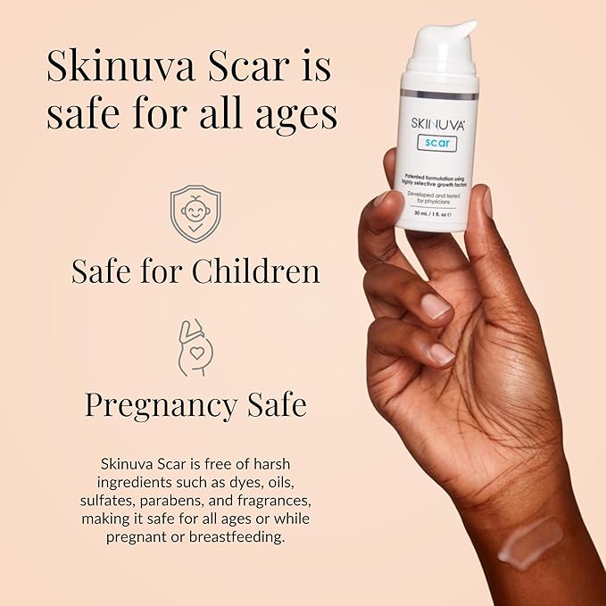 Skinuva® Next Generation Scar Cream - Advanced Scar Cream Formulated with Growth Factors (1 oz)