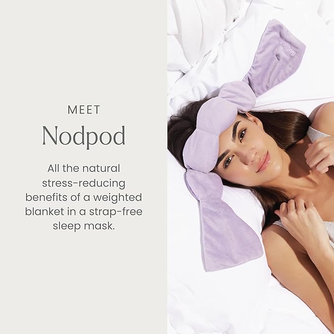 Nodpod Weighted Blanket & Sleep Mask Bundle – Ultra-Soft Body Blanket with Glass Beads + Light-Blocking Eye Mask – Relaxation, Comfort, Travel & Better Sleep - Wisteria