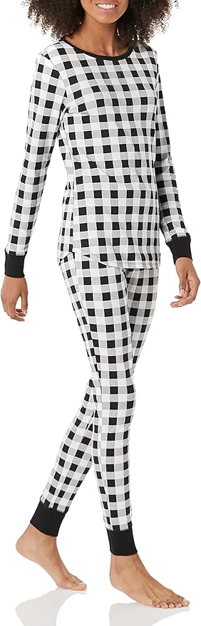 Amazon Essentials Womens Snug-Fit Cotton Sleepwear Pajama Set (Available in Plus Size)