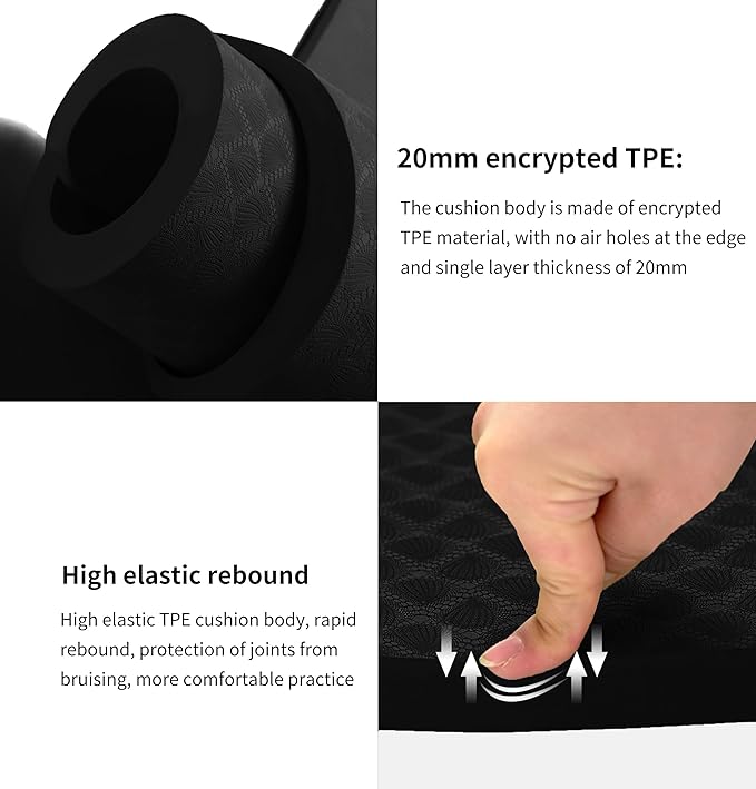 nuveti Large Exercise Mat - 15mm/20mm/30mm Thick Yoga Mat | Workout Mat for Fitness, Yoga, Pilates, Stretching & Floor Exercises for Women & Men with Free Carrying Bag