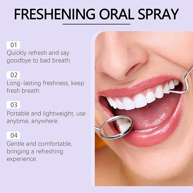 Fresh Breath Oral Spray - Mint Flavor for Quick & Long-Lasting Freshness, Portable for Daily/Meeting/Social Use, 0.68 fl oz (0.68 fl oz, 20ml)