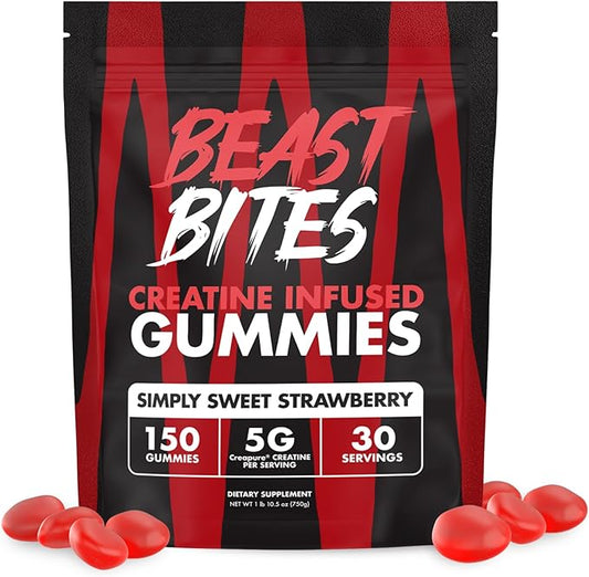 BEAST BITES - Creatine Infused Gummies - 5g Creapure Creatine Monohydrate Per Serving - NSF Certified for Sport - 30 Servings