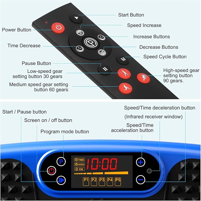 SoftGym Vibration Plate Exercise Machine for Lymphatic Drainage,Power Vibrate Stand Shake Board 450 Lbs Capacity Whole Body Workout Waver with Fitness Resistance Bands Weight Loss Gifts for Women Men