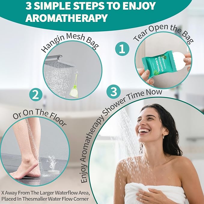 Shower Steamers Aromatherapy 8 Pack Christmas Stocking Stuffers for Teen Girls Women Men, Organic Eucalyptus & Menthol Essential Oil, White Elephant Gifts Spa Relaxing, Travel Essentials Aromatherapy