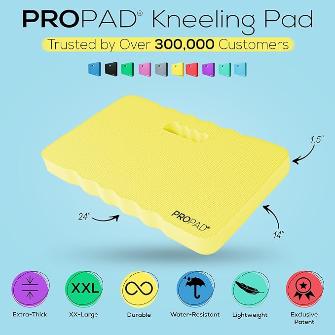 Thick Kneeling Pad, Garden Kneeler for Gardening, Bath Kneeler for Baby Bath, Kneeling Mat for Exercise & Yoga, Knee Pad for Work, Floor Foam Pad, 2X Large (XXL) 24 x 14 x 1.5 Inches, Yellow