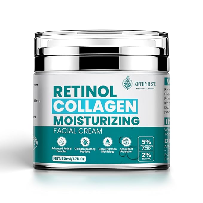 Collagen Retinol Face Moisturizer - Anti Aging Retinol Cream for Skin, Hydrating Moisturizer Face Cream for Wrinkle Reduction & Firmness - Suitable for All Skin Types